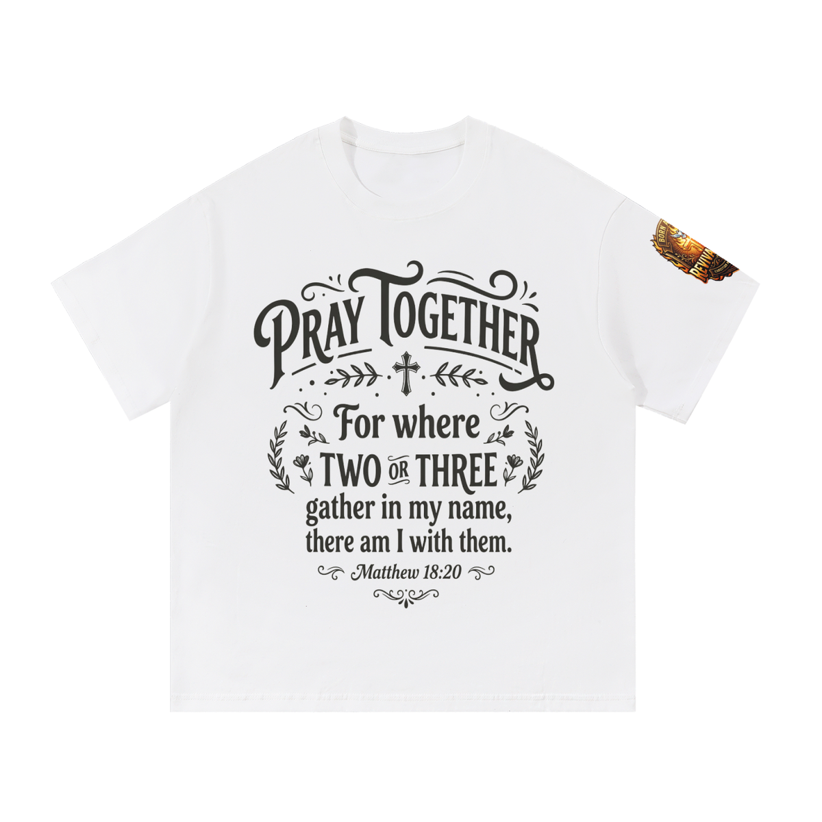 Cross & Scripture Christian T-Shirt | Born Again Revival Fire